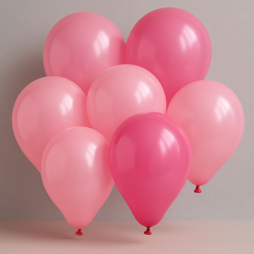 Парти балони - розови - 23 см. - 10 бр.
