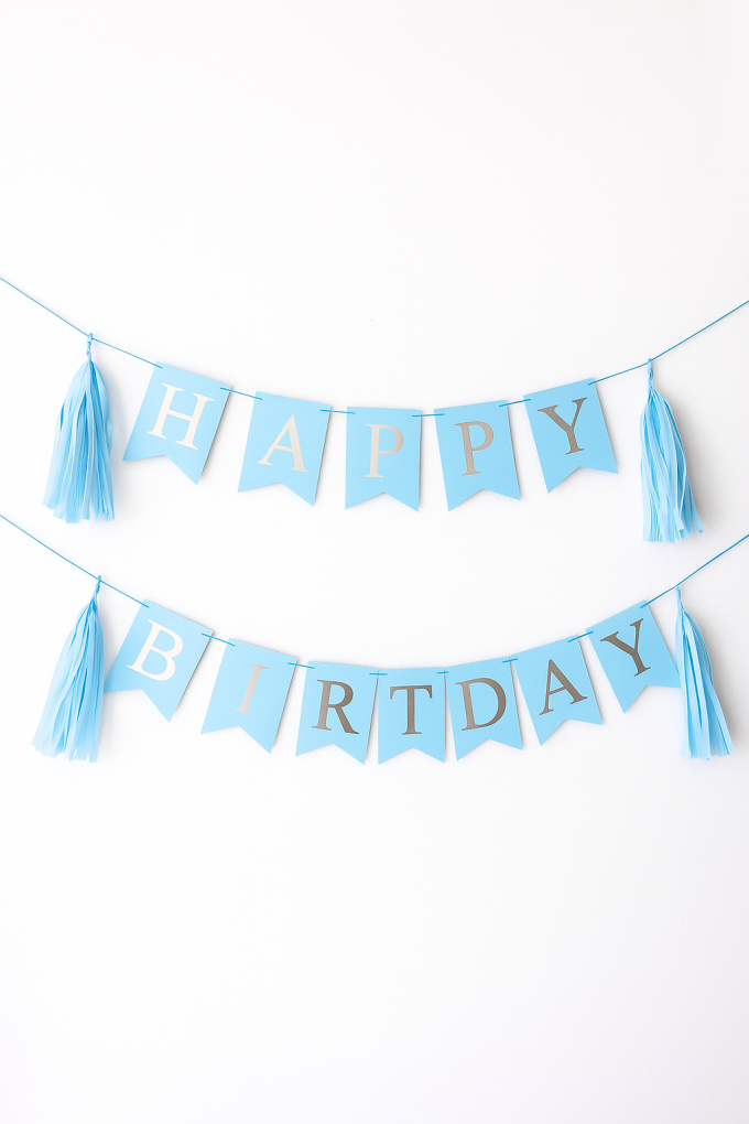 Парти гирлянд - флагчета - Happy Birthday - син - 3 м.