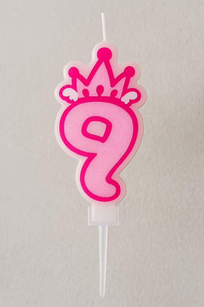 Свещ за торта - цифра 9 - корона