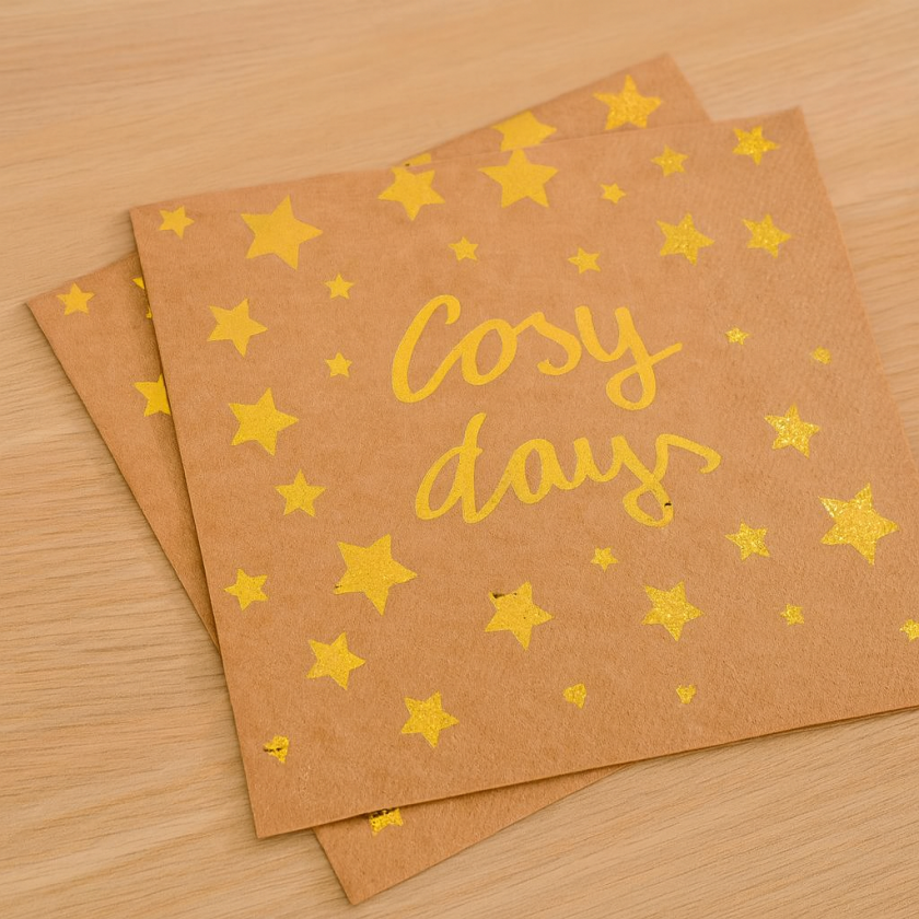 Парти салфетки - кафяви - 33 х 33 см. - 12 бр.