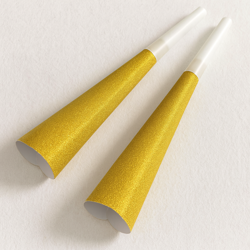 Парти свирки - златисти - 6 бр.