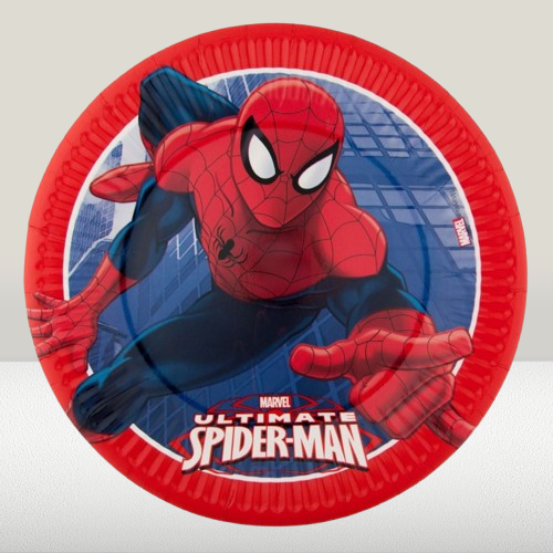 Парти чинии - SPIDERMAN - картонени - 20 см. - 15 бр.