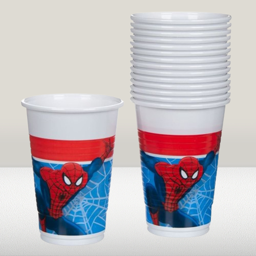 Парти чаши - SPIDERMAN - пластмасови - 200 мл. - 15 бр.