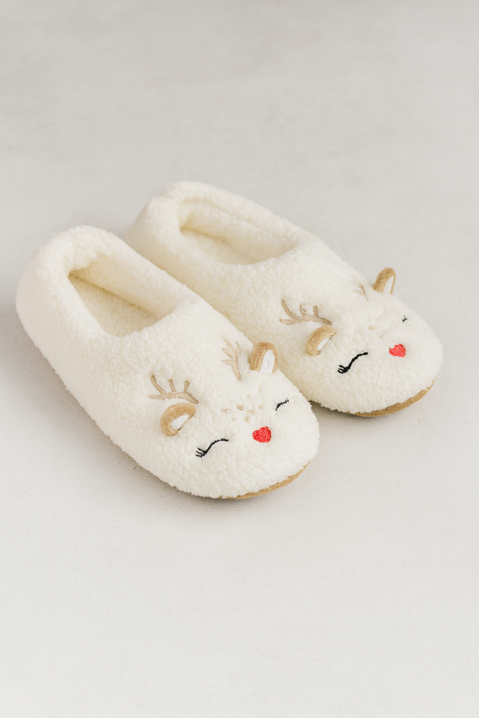 Дамски коледни пантофи от букле - Балерина