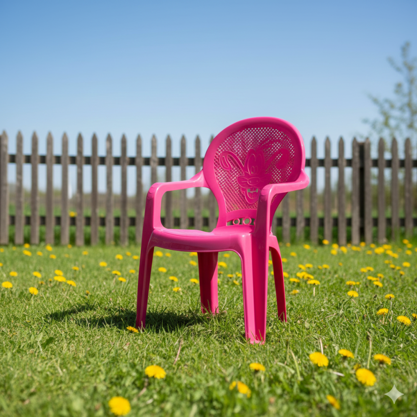 Детско пластмасово столче - Гуфи - цикламено