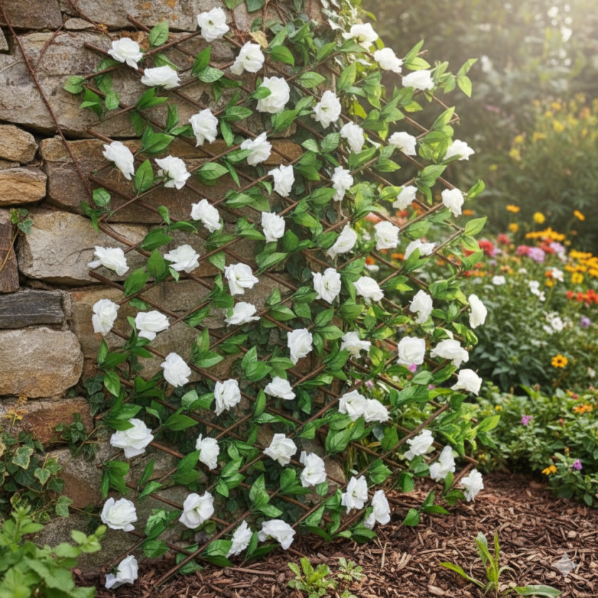 Градинска ограда - пергола - с цветя - 190 х 80 см.