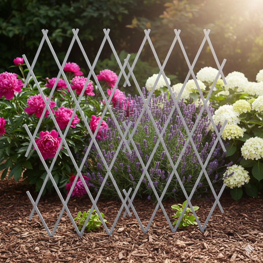 Градинска ограда - пергола - пластмасова - бяла - 180 х 90 м.