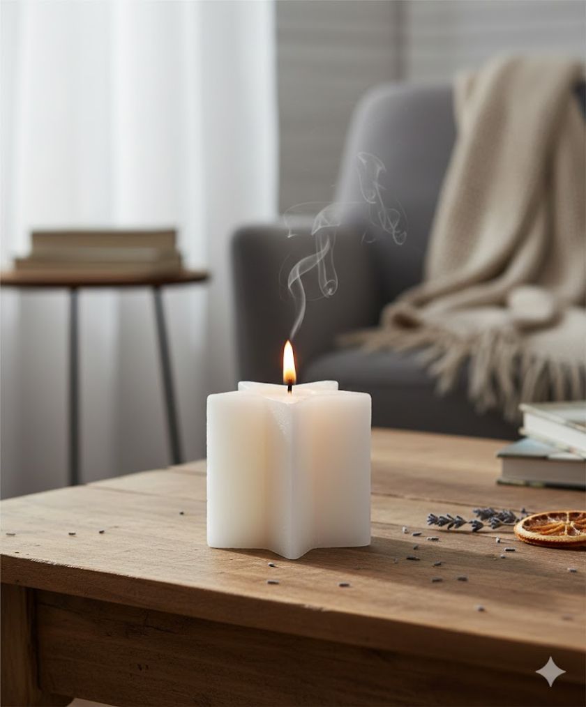 Ароматна свещ звезда - ванилия - 130 гр.