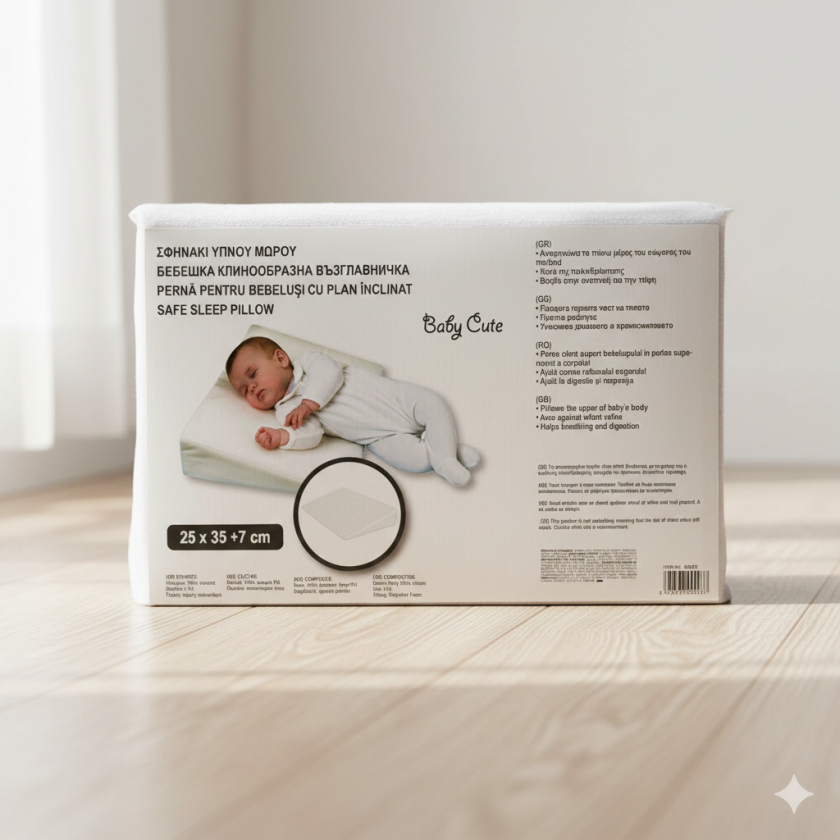 Бебешка клинообразна възглавничка - 35 х 25 х 7 см.