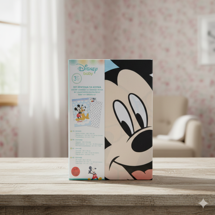 Спален комплект за бебешко легло - MICKEY - 3 части