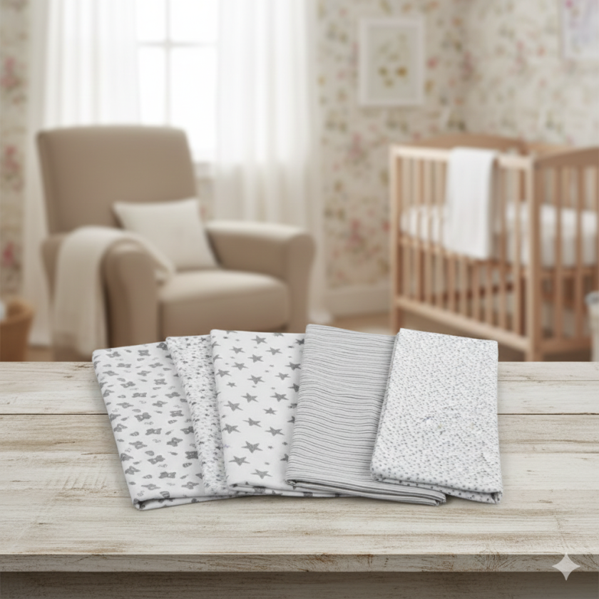 Фланелена пелена за бебета - бежова - 76 х 76 см. - 4 бр.