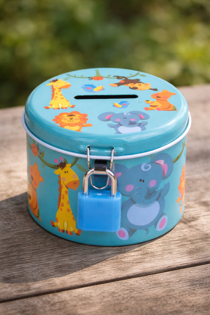 Детска касичка - зоопарк - метална - с катинарче