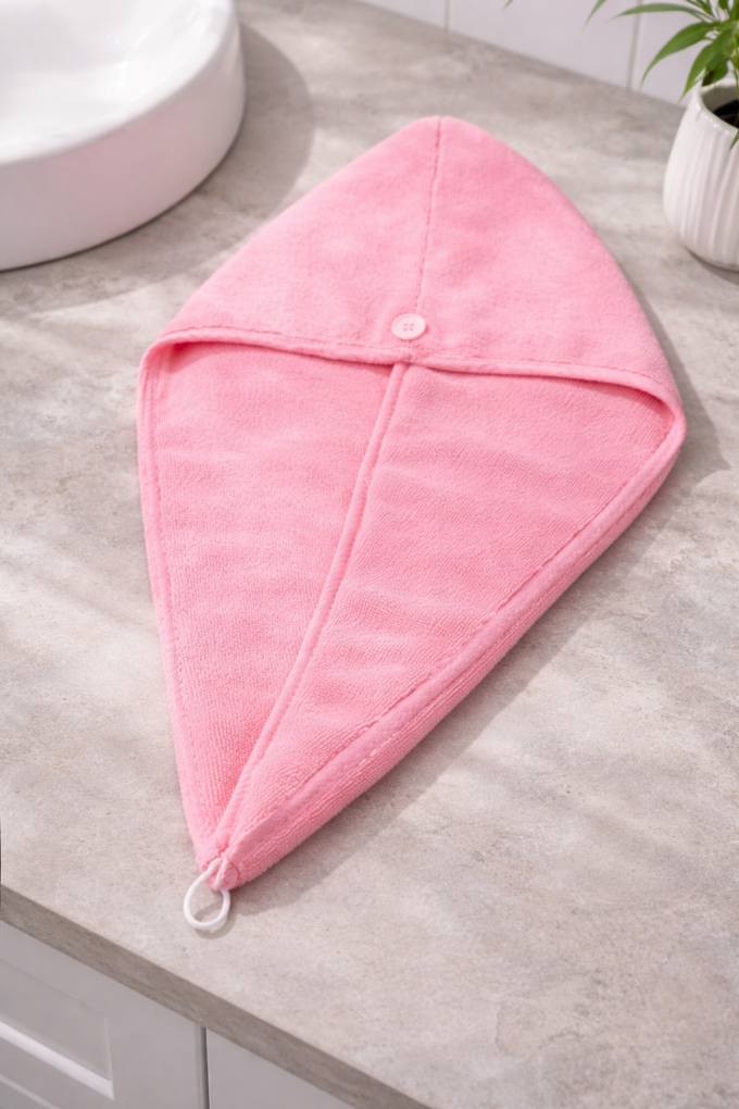 Кърпа за коса - тюрбан - розова