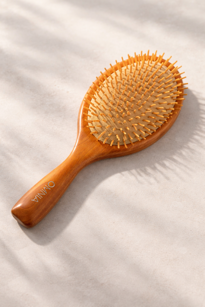 Четка за коса - кафява - дървена