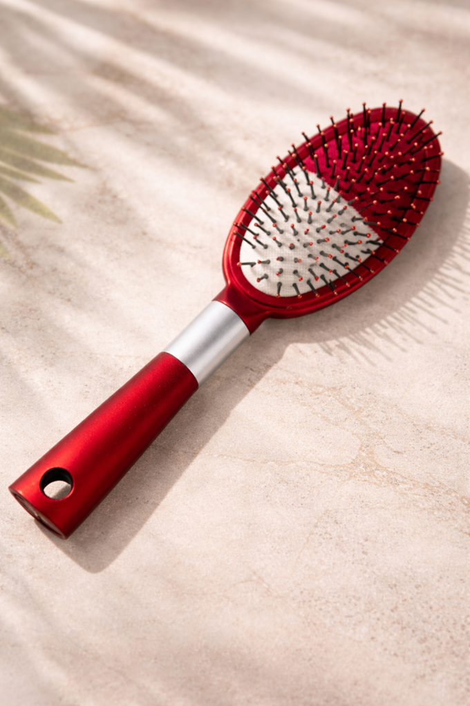 Четка за коса - червена - овална