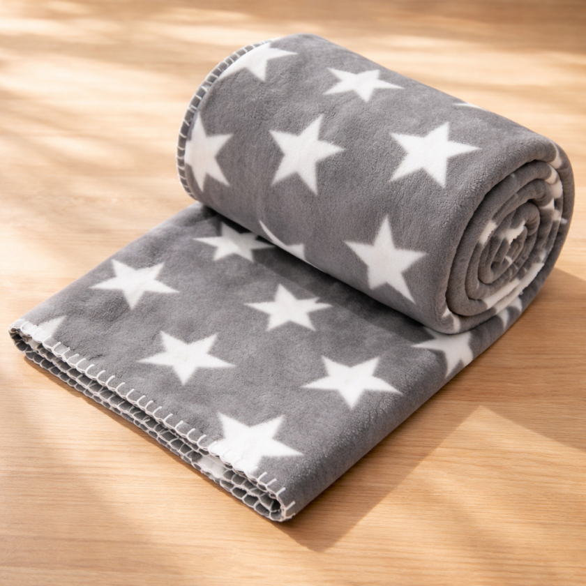 Шалте - графит - звезди - 150 х 200 см.