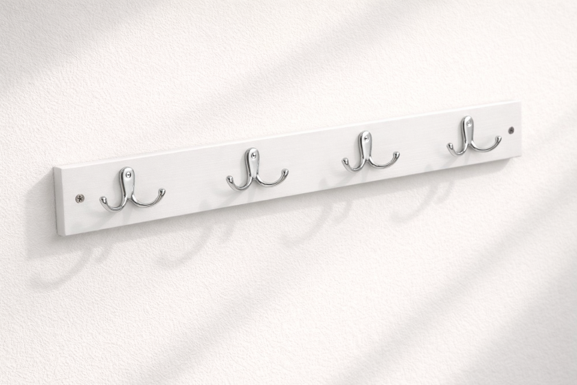 Закачалка за стена - дървена - бяла - 50 см.