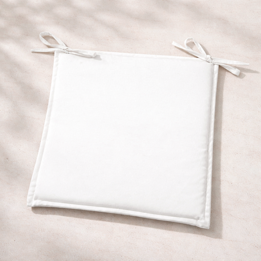 Декоративна възглавница за стол - бяла - 39 х 39 см.