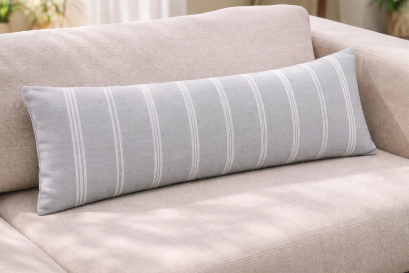 Декоративна възглавница - сиво райе - 70 х 28 см.