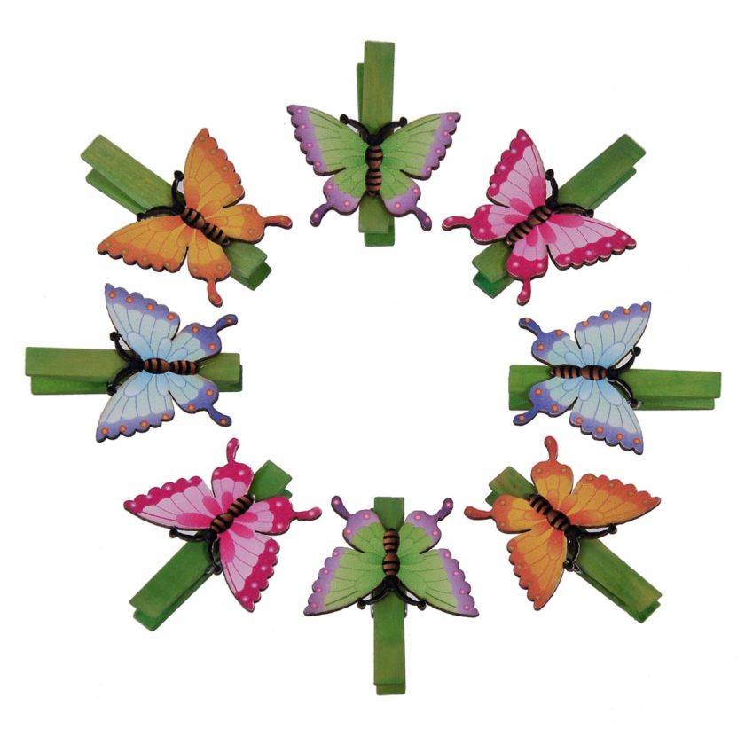 Щипки - пеперуди - 8 бр.