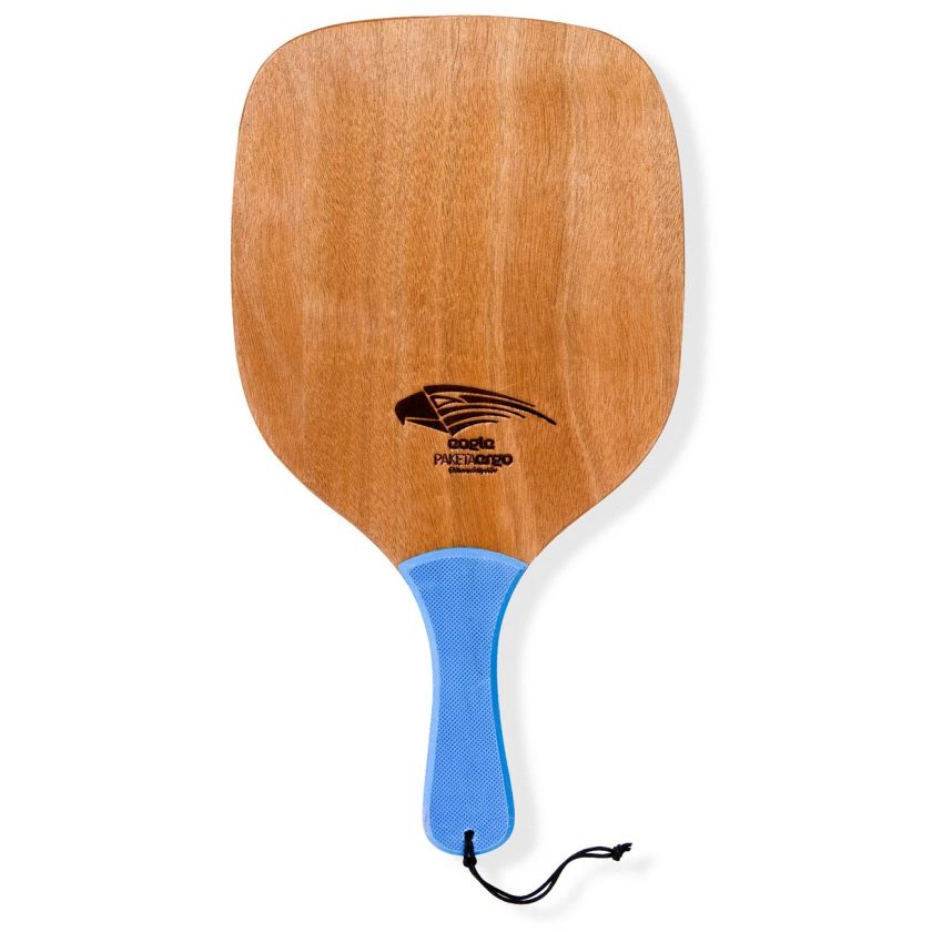 Ракета за плажен тенис - дървена - синя дръжка
