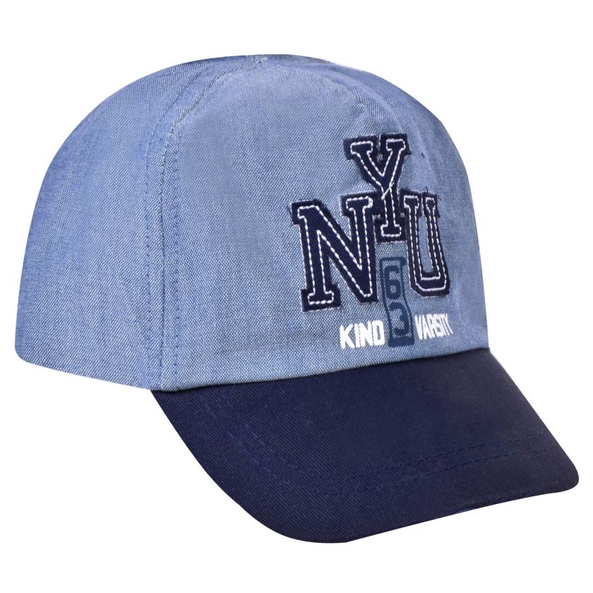 Детска шапка с козирка - дънкова