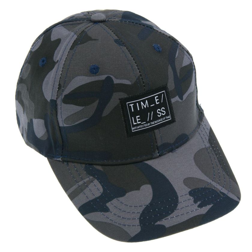 Детска шапка с козирка - черно и сиво