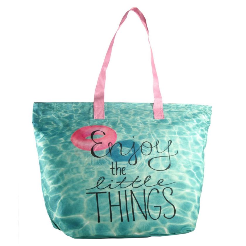 Плажна чанта - тюркоаз + несесер