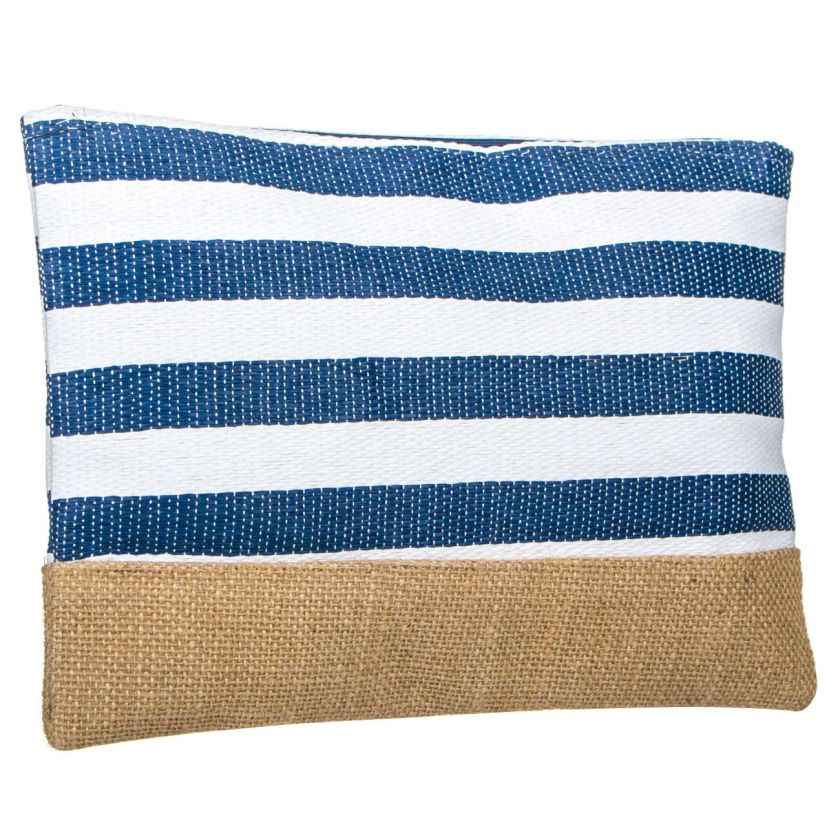 Плажен несесер - синьо-бял