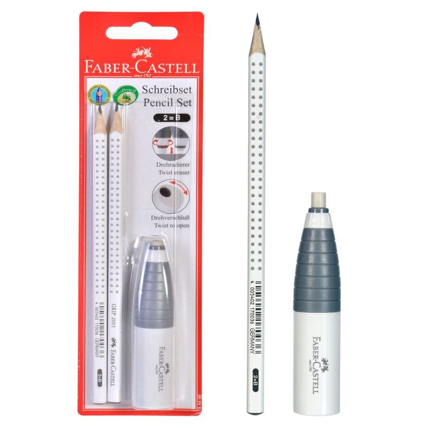 Моливи - 2 бр. + острилка и гума - FABER-CASTELL