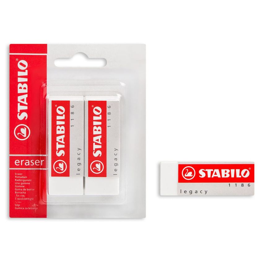 Гума за молив - бяла - STABILO - 2 бр.