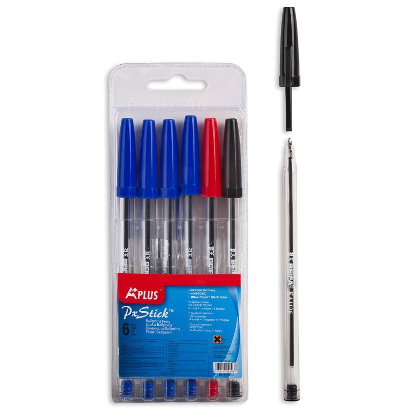 Химикалки - 3 цвята - 6 бр.