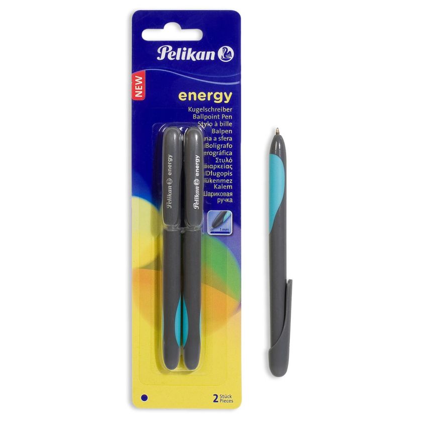 Химикалки - автоматични - сини - 2 бр. - PELIKAN energy