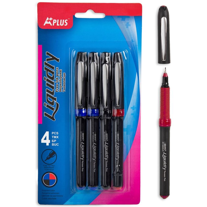 Тънкописци - течно мастило - 3 цвята - 4 бр.