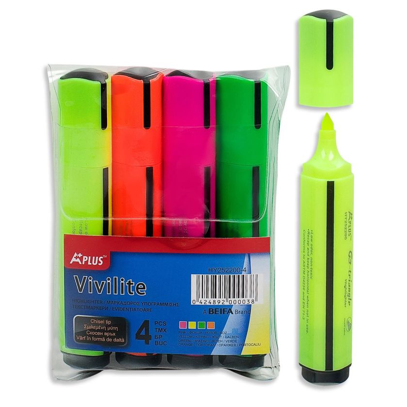 Текст маркер - 4 цвята - 4 бр.