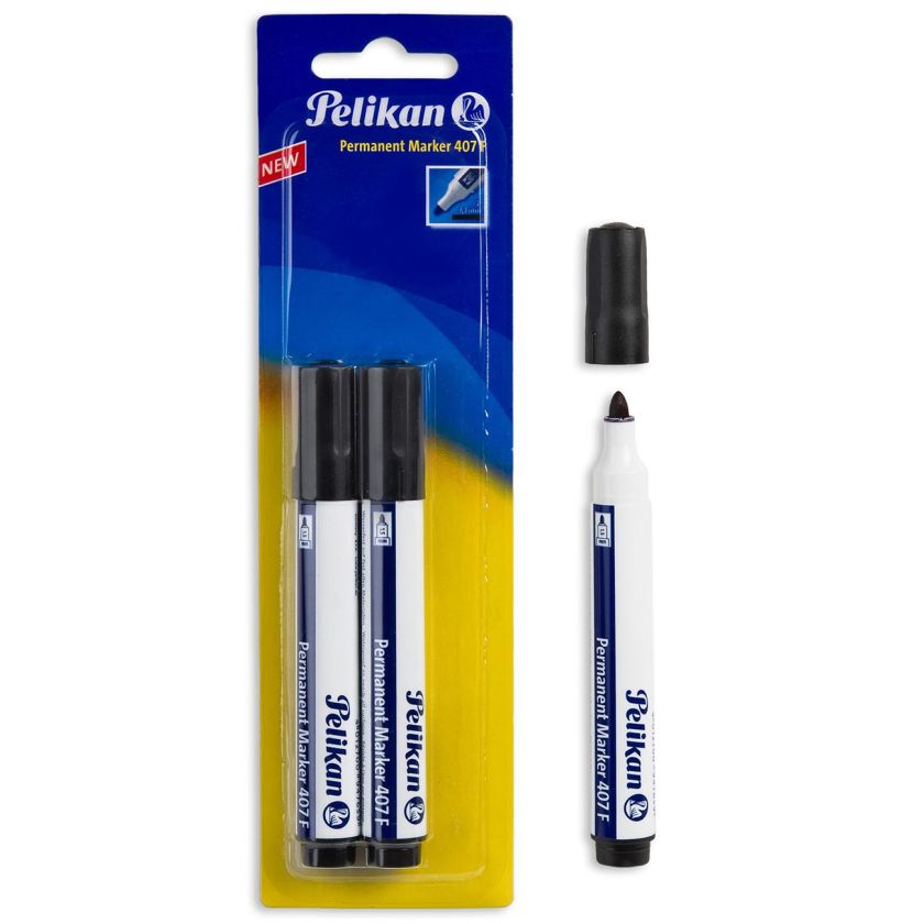 Маркери - перманентни - черни - 2 бр. - PELIKAN