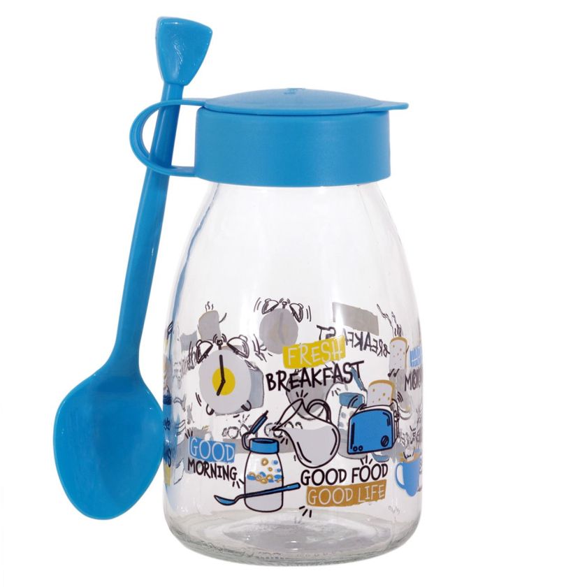 Буркан - син - с лъжица - 500 мл.