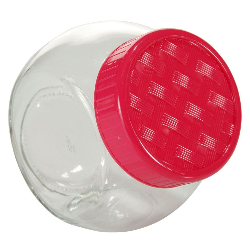 Буркан - стъклен - цветен капак - 750 мл.