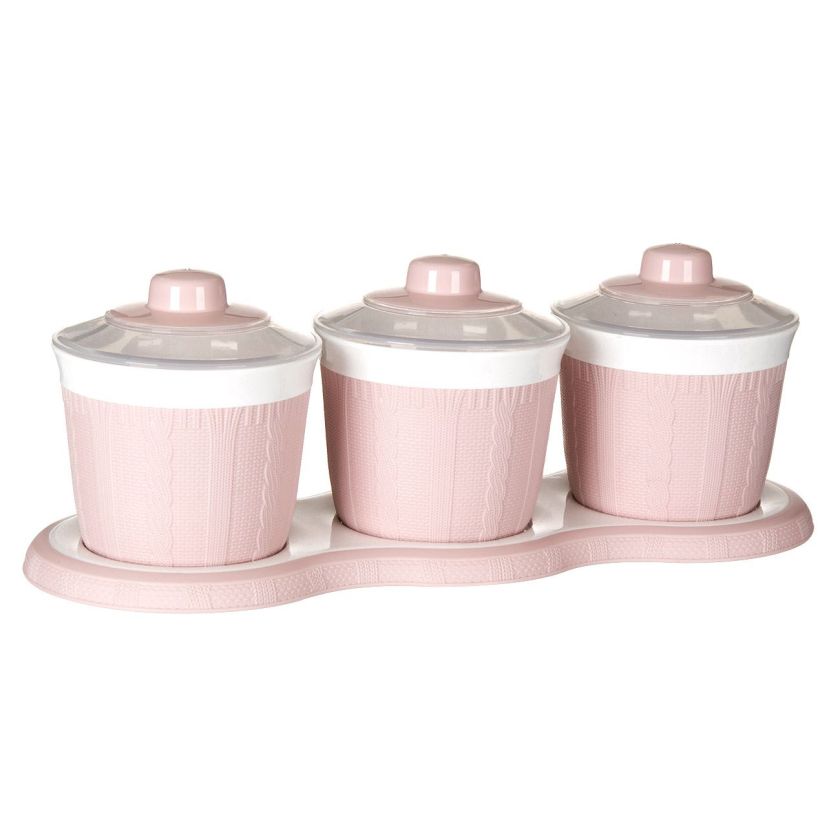 Кутия за съхранение - пластмасова - мъфин - 3 бр.