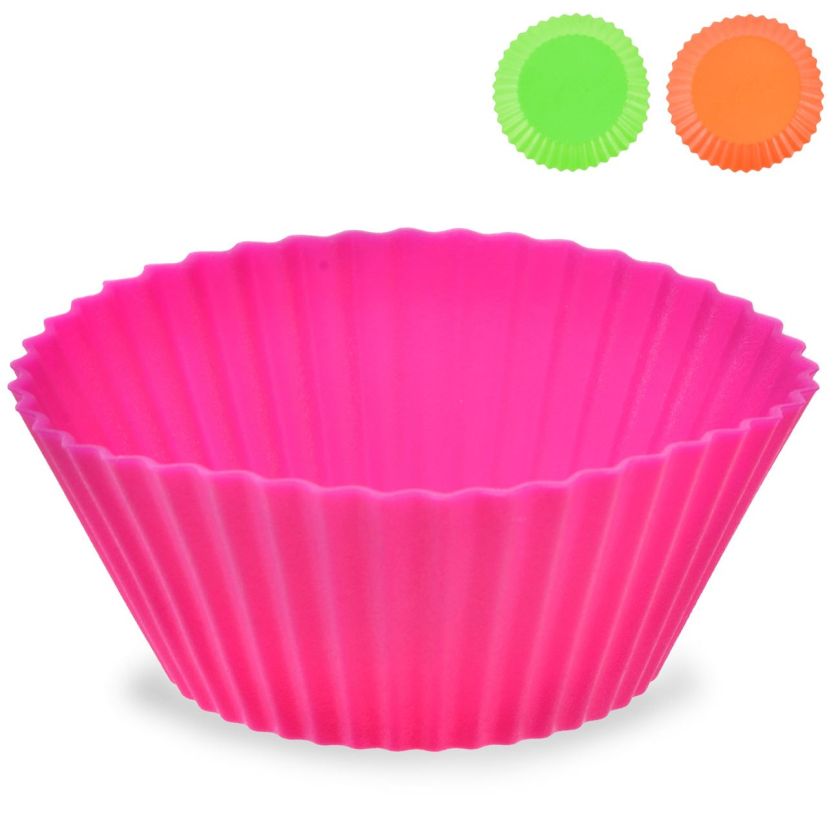 Силиконови мини форми за мъфини - разноцветни - 6 бр.