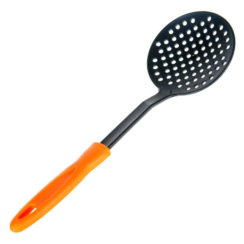 Лъжица за сервиране - перфорирана - оранжева - 32 см.