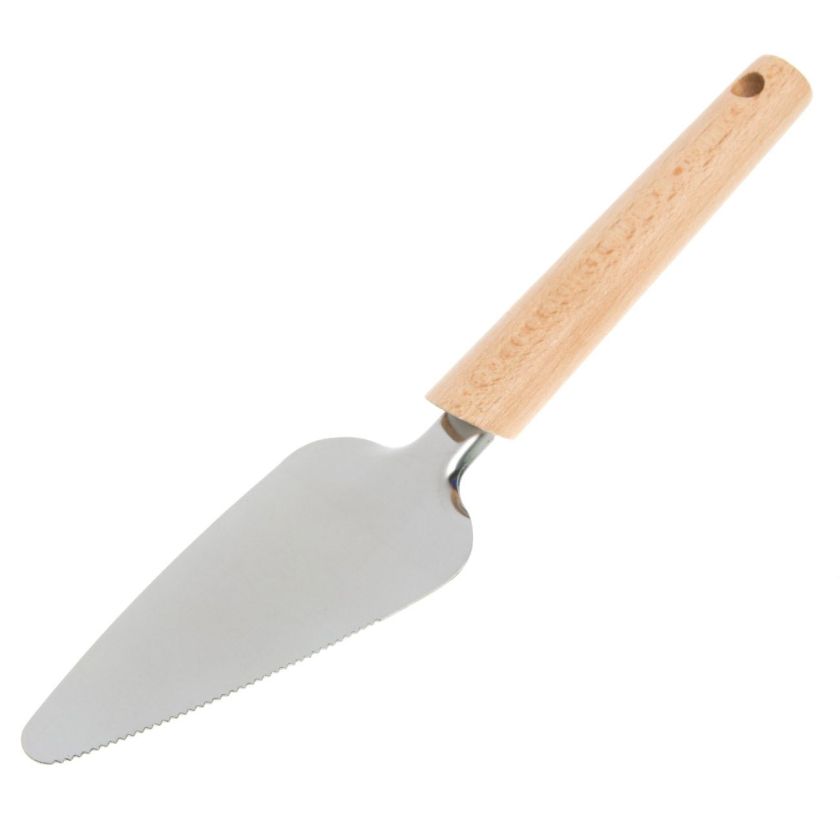 Сладкарска шпатула за сервиране - дървена дръжка - 26 см.
