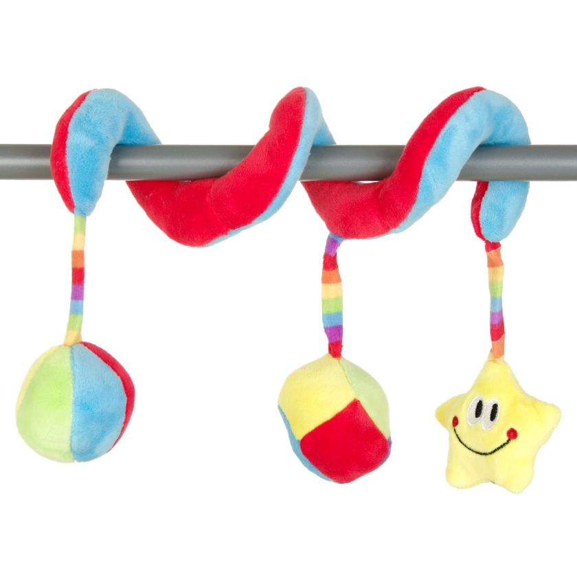 Бебешка плюшена спирала - червено и синьо