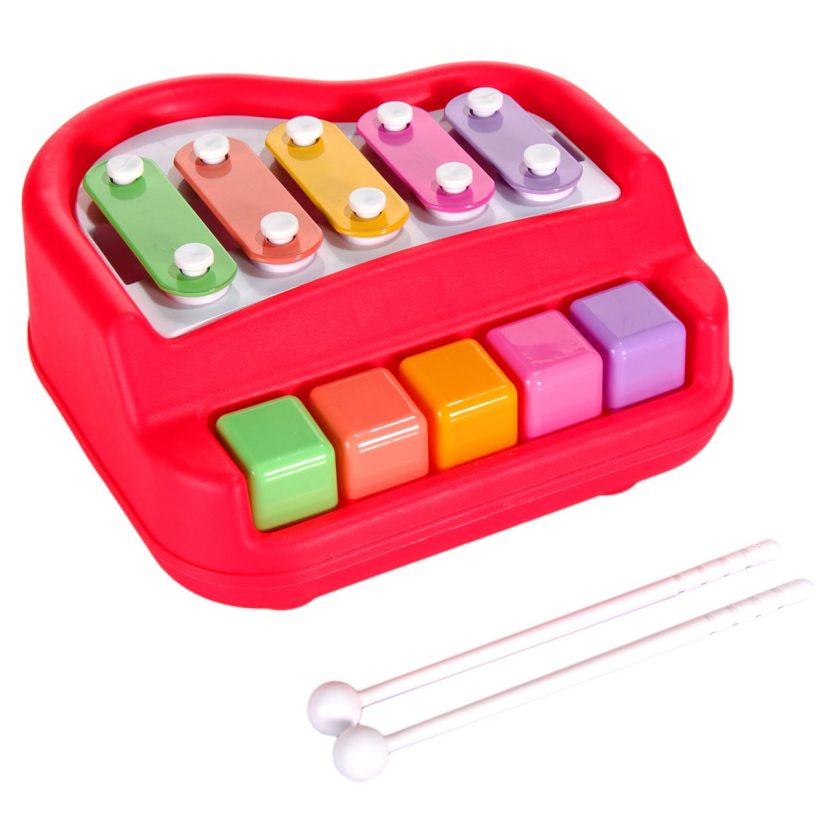 Бебешка музикален инструмент 2 в 1 - ксилофон и пиано