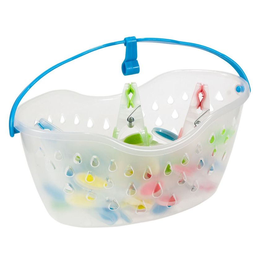 Кошница + щипки за пране - 20 бр.