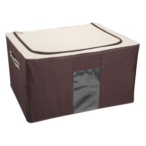 Калъф за дрехи - кафяв - метална рамка - 50 x 40 x 28 см.