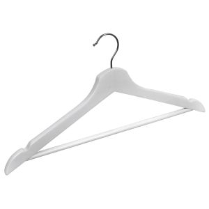 Закачалка - дървена - бяла - 3 бр.