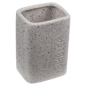 Поставка за четка и паста за зъби - керамична - пясък - 11 см.