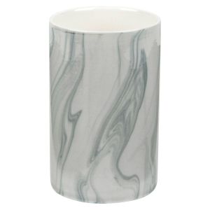 Поставка за четка и паста за зъби - керамична - мрамор - 11 см.