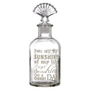 Декоративна бутилка - стъклена - мида - 18 см.